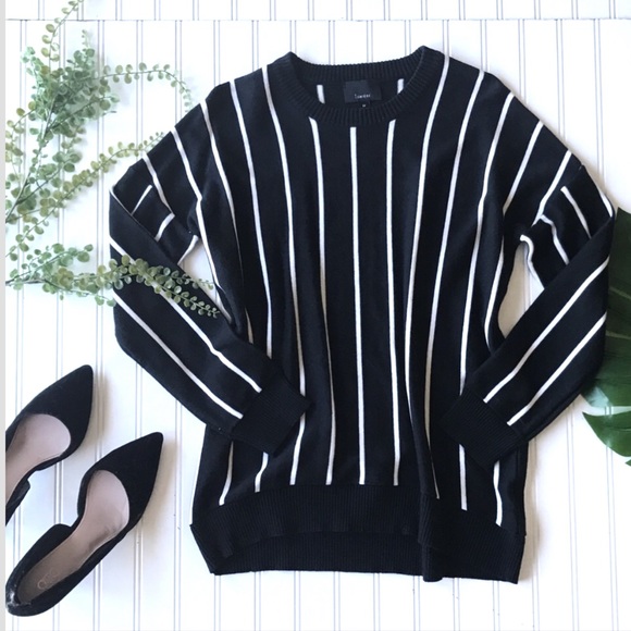 Lumiere Sweaters - Lumiere pullover black white striped sweater